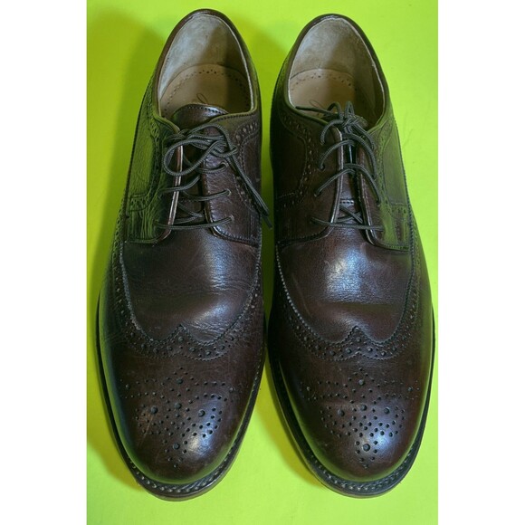 J & M 1850 Mens 10 Brown Wingtip  Shoes Made In India GUC main image 5